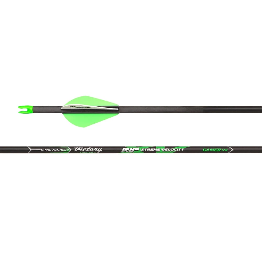 Victory Archery RIP XV Gamer 400 Xtreme Velocity GPI: 5.9 Fletched Arrow 6pk RIPXVGB-400FB-6