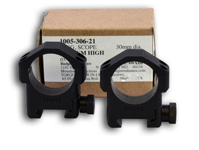 Badger Ordnance 30mm Medium High 1.00' Steel Ring Set, Excellent Shape in Original Box - UA347