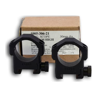 Badger Ordnance 30mm Medium High 1.00' Steel Ring Set, Excellent Shape in Original Box - UA347