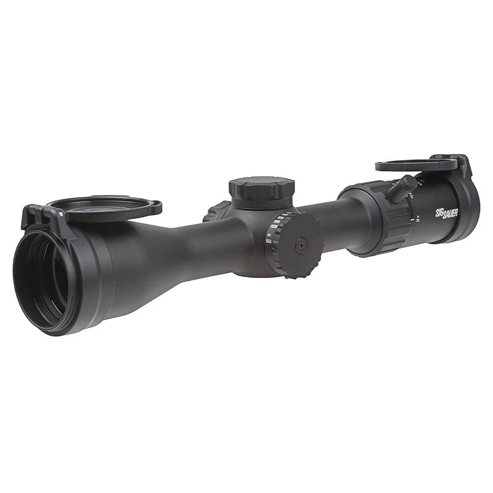 Sig Sauer WHISKEY4 3-12x44mm Quadplex 1/4MOA SFP Riflescope w/Low Profile Capped Turrets SOW43003