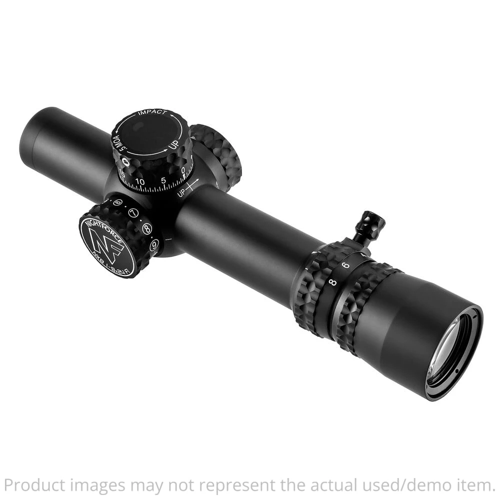 Nightforce USED NX8 1-8x24mm F1 ZeroStop .5 MOA Capped Windage PTL FC-MOA C600 - Light Scratch on Windage Cap, Light Ring Marks UA4157