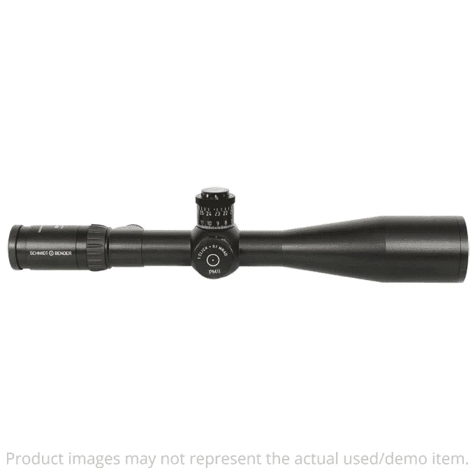 Schmidt Bender USED PM II 5-25x56 L/P DT Gen 2XR FFP MRAD CW - 677-911-772-94-67 - w/ Box, BC caps, PTL, Faint Ring Marks, Marks on Turret Knurling UA4179