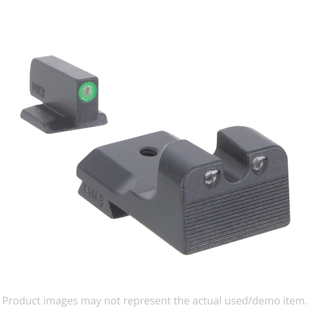 Meprolight USED Hyper-Bright Kimber 1911 Fixed Green Ring/Dot Tritium Suppressor Pistol Sight Set 0412303111 - Damaged Packaging UA4183