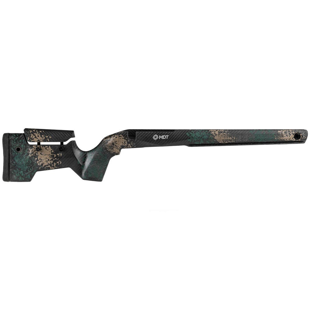 MDT CRBN Remington 700 SA RH Fixed Highland Green & Flat Dark Earth w/ARCA Rail & No Bottom Metal 109559-HGF