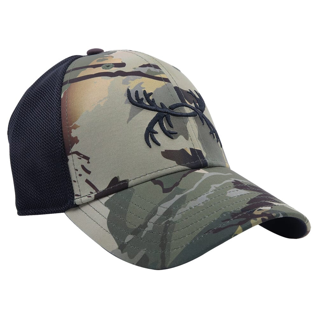 Under Armour Outdoor Antler Trucker Hat Forest All Season Camo/Black OSFM 1372352-994001