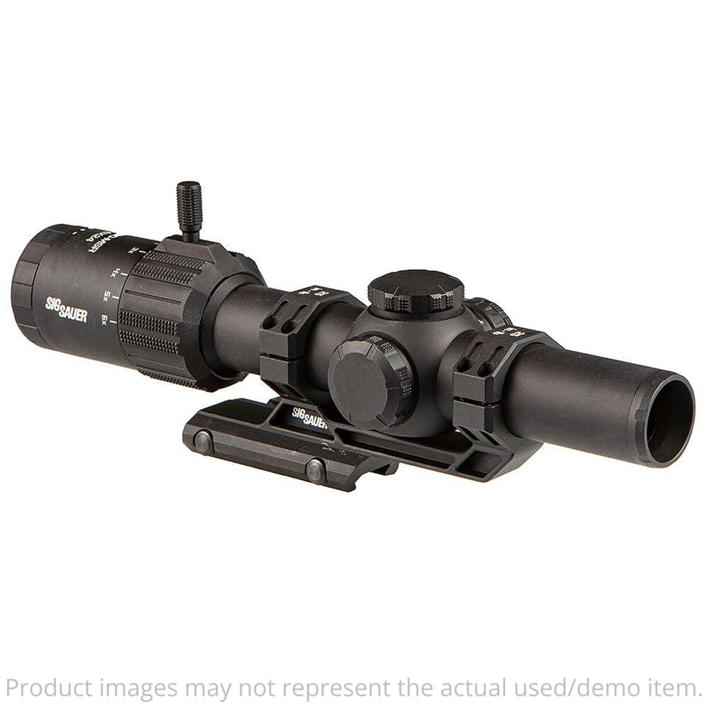Sig Sauer USED Tango MSR 1-6x24mm Illuminated MSR-BDC6 SFP Black Riflescope w/Alpha-MSR Cantilevered Black Mount SOT61000 - Light Mount Marks UA4345