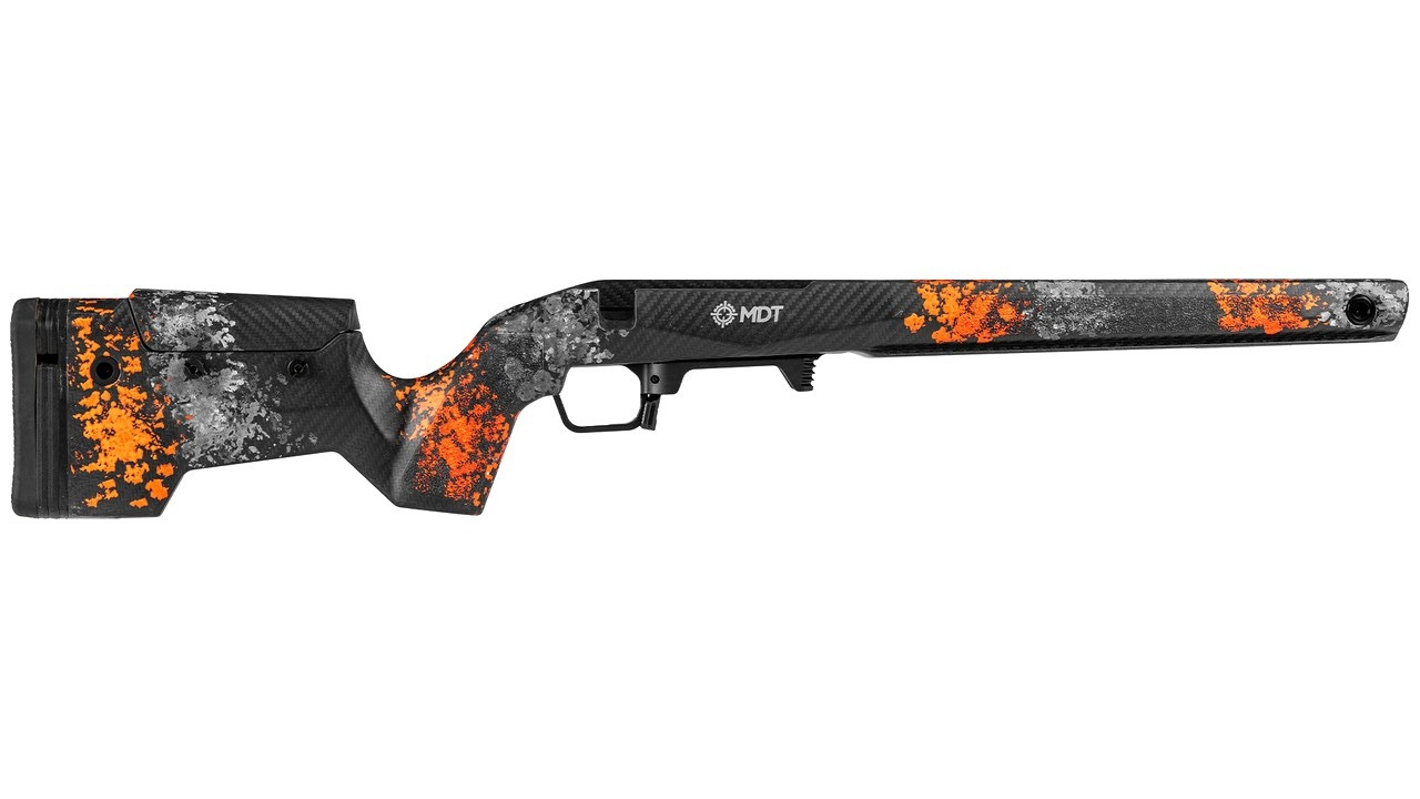 MDT CRBN Remington 700 SA RH Fixed Hunter Orange & Grey w/ARCA Rail & Hunting Bottom Metal 114481-HOG