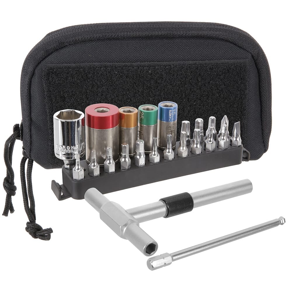 FIS 65, 45, 25, & 15in lbs Torque Limiter Kits w/T-Way Wrench, 3/16 Extended Ball End Hex, 16 Bits, 1/2 Socket, Bit Adapter, & Deluxe Case
