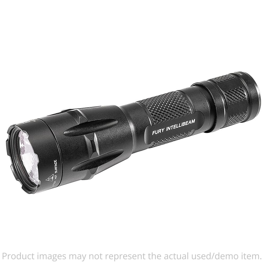 SureFire USED Fury Dual-Fuel Intellibeam Auto-Adjusting 15-1500 LU LED Black Flashlight FURY-IB-DF Damaged Packaging UA4817