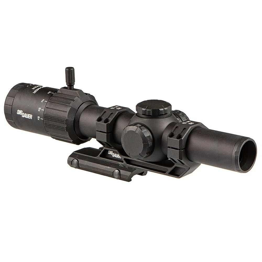 Sig Sauer USED Tango MSR 1-6x24mm Illuminated MSR-BDC6 SFP Black Riflescope w/Alpha-MSR Cantilevered Black Mount SOT61000 Light Mount Marks UA4917