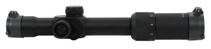 US OPTICS SR-8c, 1-8x27, 30 mm tube, 8C Mil reticle, Illum Red dot, 2/10 mil. Modest ring marks, otherwise like new. UA877