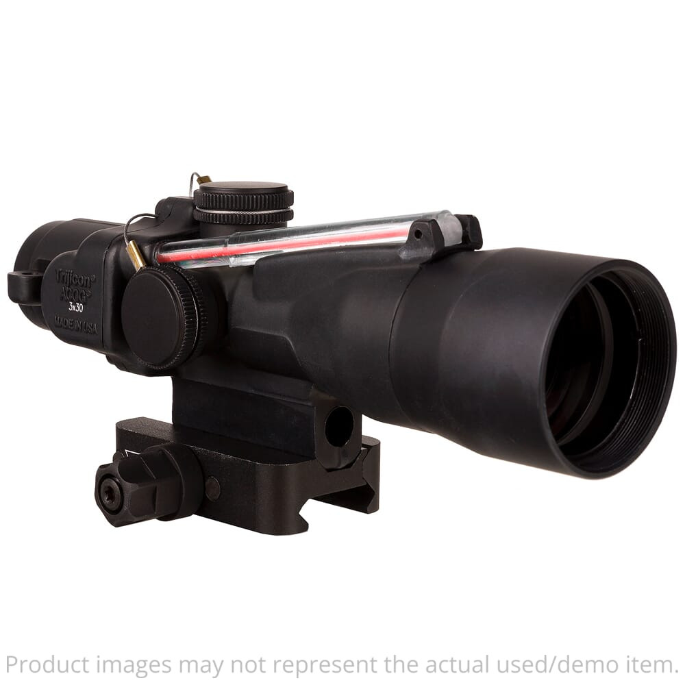 Trijicon USED ACOG 3x30 Dual Illum Red Crosshair 300BLK 115/220gr. Ballistic Compact Riflescope w/Q-LOC Mount TA33-C-400383 Excellent Condition UA5124