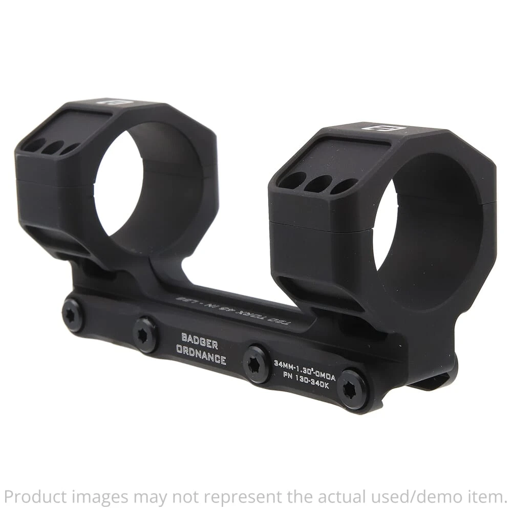 Badger Ordnance USED C.O.M.M. MAX 34mm 1.30" 0MOA Black Scope Mount 130-340KB Excellent Condition UA5151
