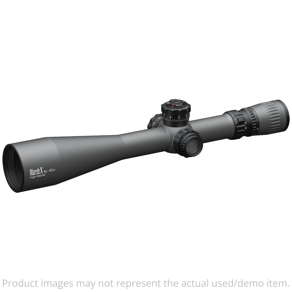 March UA5177 X Tactical "High Master" Wide Angle Majesta 8-80x56mm SFP MTR-WFD Reticle 1/8MOA 6Level Illum Riflescope w/Middle Wheel (2-DB729-0) & Shuriken Dial Lock D80HV56WTIX-GR-MTR-WFD USED in Excellent Condition UA5177