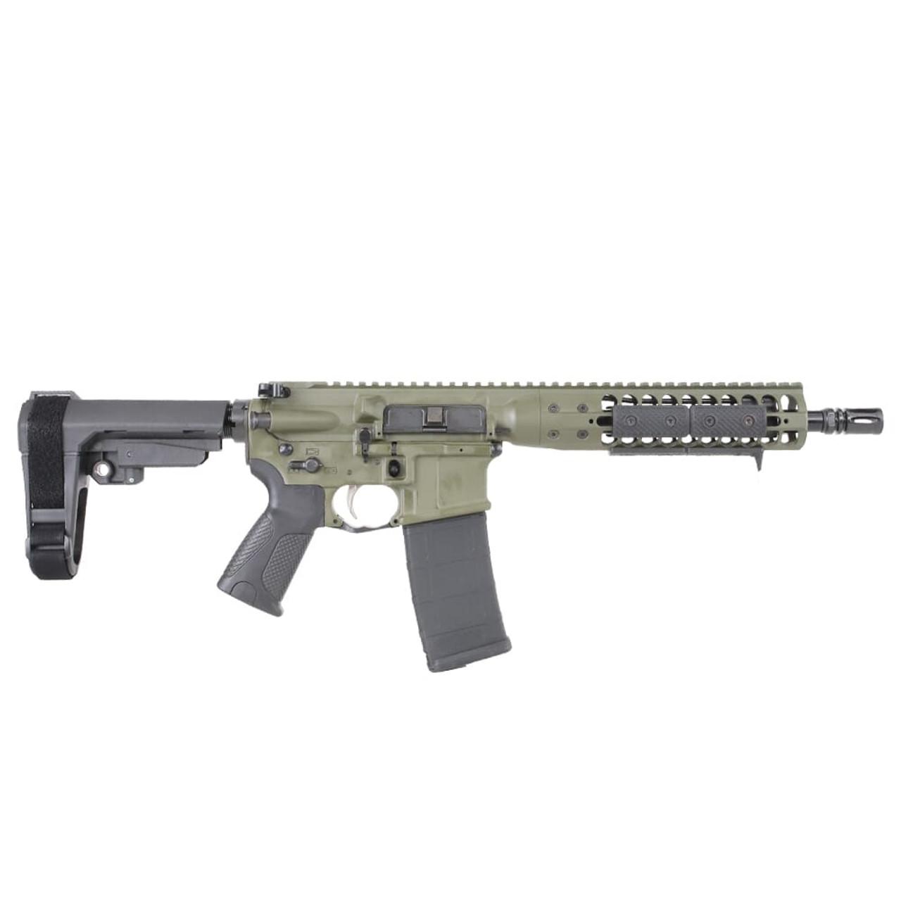 LWRC ICDI Direct Impingement 5.56mm NATO 10.5" 1:7" 1/2x28 Bbl OD Green Pistol w/SBA3 Brace ICDIP5ODG10SBA3