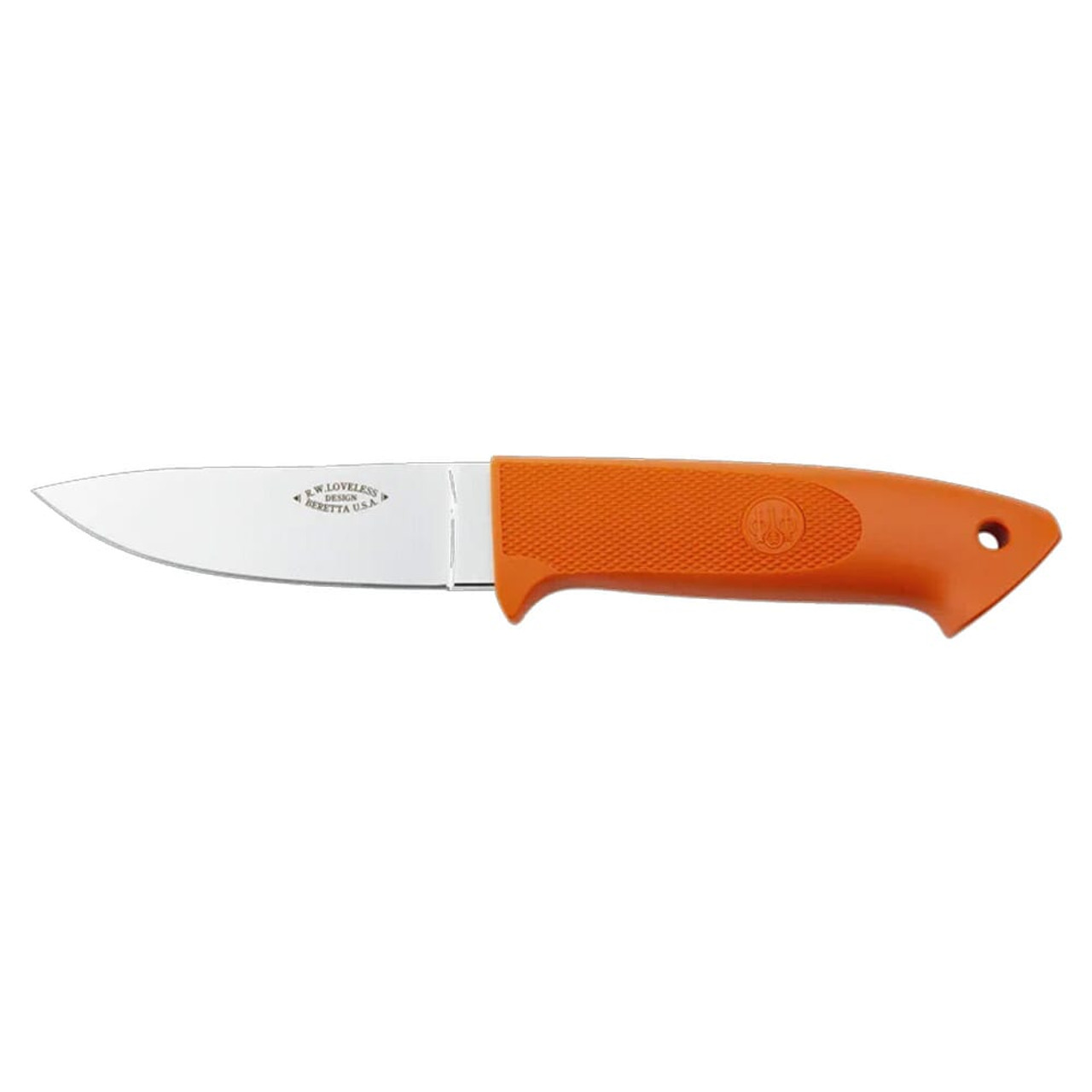 Beretta Loveless Zytel Skinner 3.38" Fixed Blade Knife w/Orange Handle JK205A020402