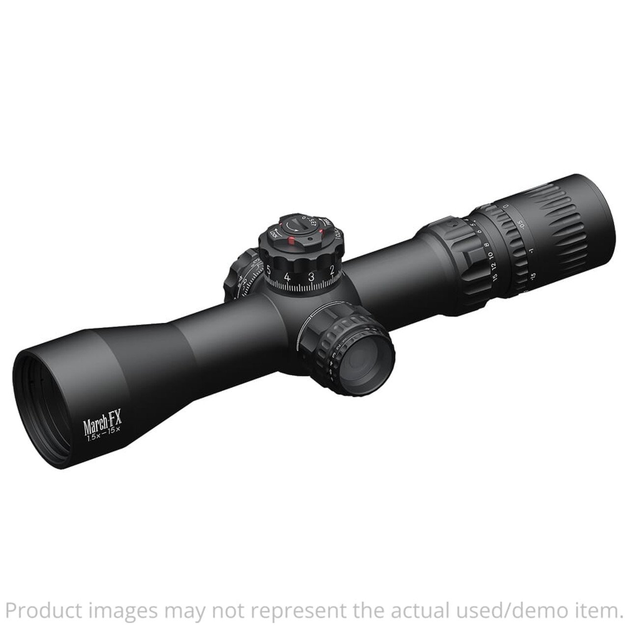 March USED FX Tactical 1.5-15x42mm FFP DR-TR2B Reticle 0.1MIL 6Level Illum Riflescope w/Shuriken Dial Lock D15V42FDIMLX-DR-TR2B - Excellent Condition UA5743