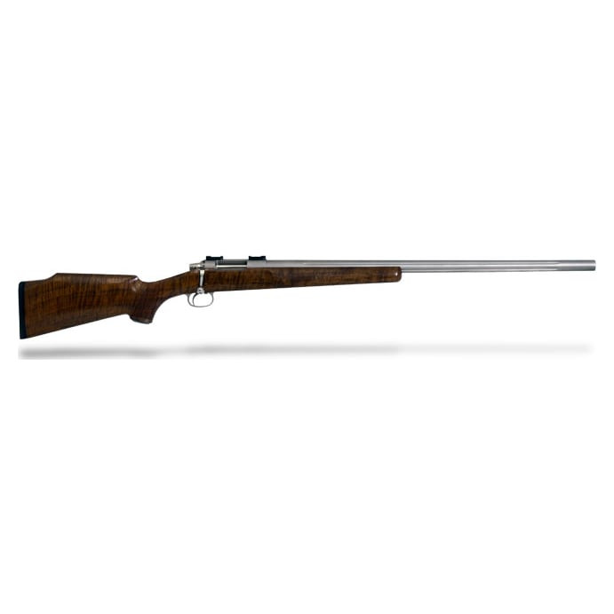 Dakota Arms Varminter .223 rem 26' stainless steel fluted barrel and action, jewell trigger with Serious Monte Carlo Exhibition Walnut stock. In excellent condition. Comes in plastic hardcase.-UA698