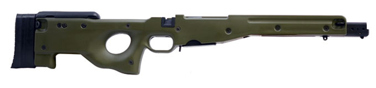 Accuracy International USED Chassis System Short Action 1.5 Fixed Stock Green 308 Win, Usage marks on check piece-UB491