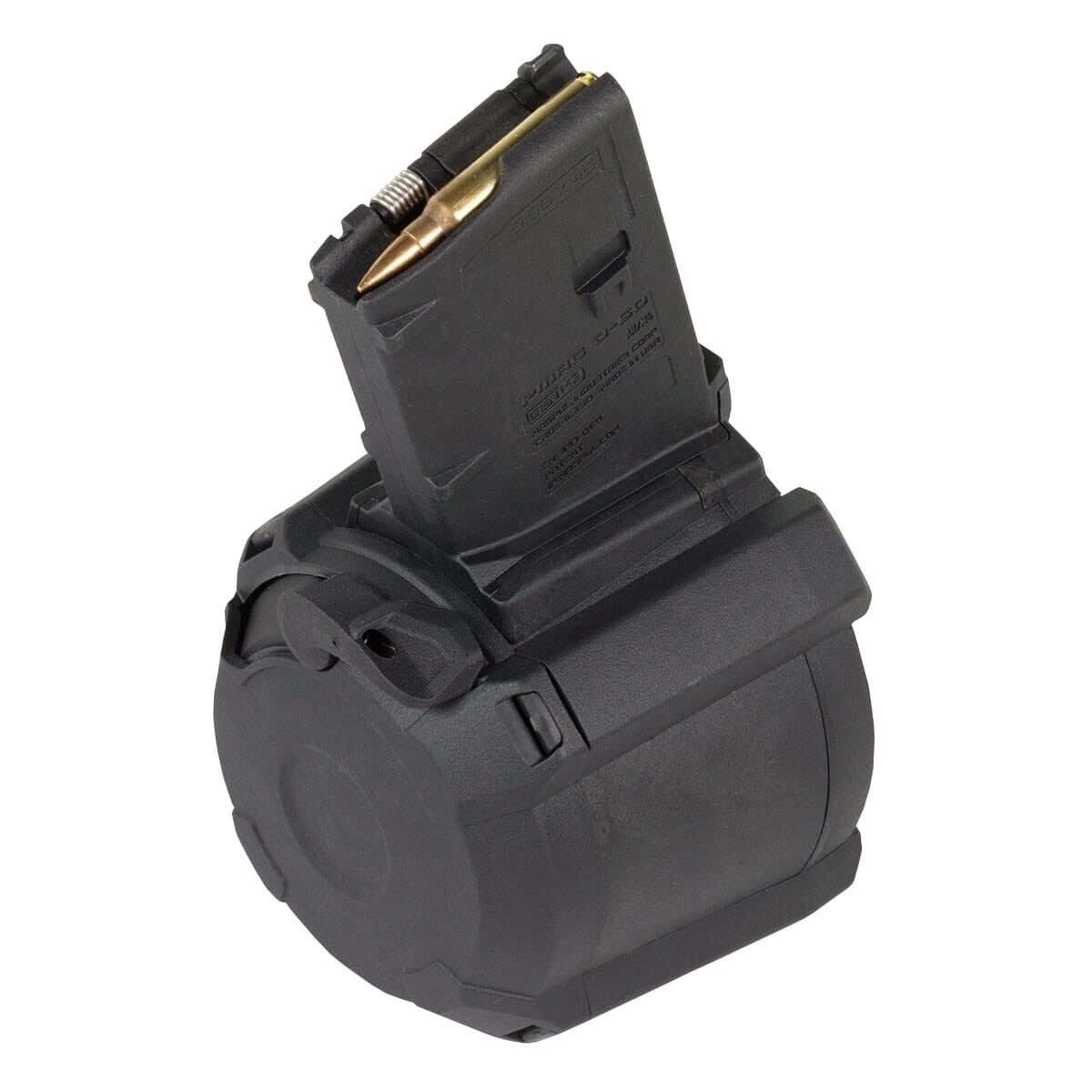 Magpul 60rd 5.56 Drum PMAG D-60 GEN M3 for AR15/M4 w/ Ratcheting Loading Lever, Black MAG576-BLK