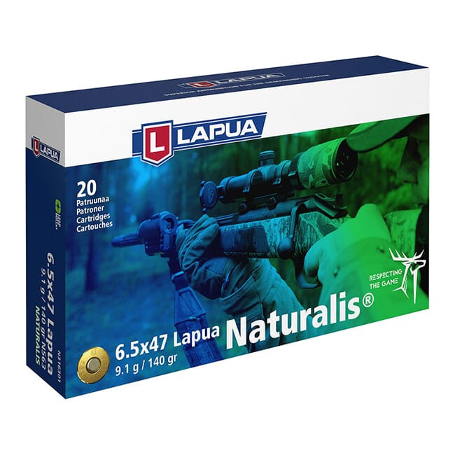 Lapua 6.5x47 Lapua 140gr Naturalis Solid Box of 20 N316301 For