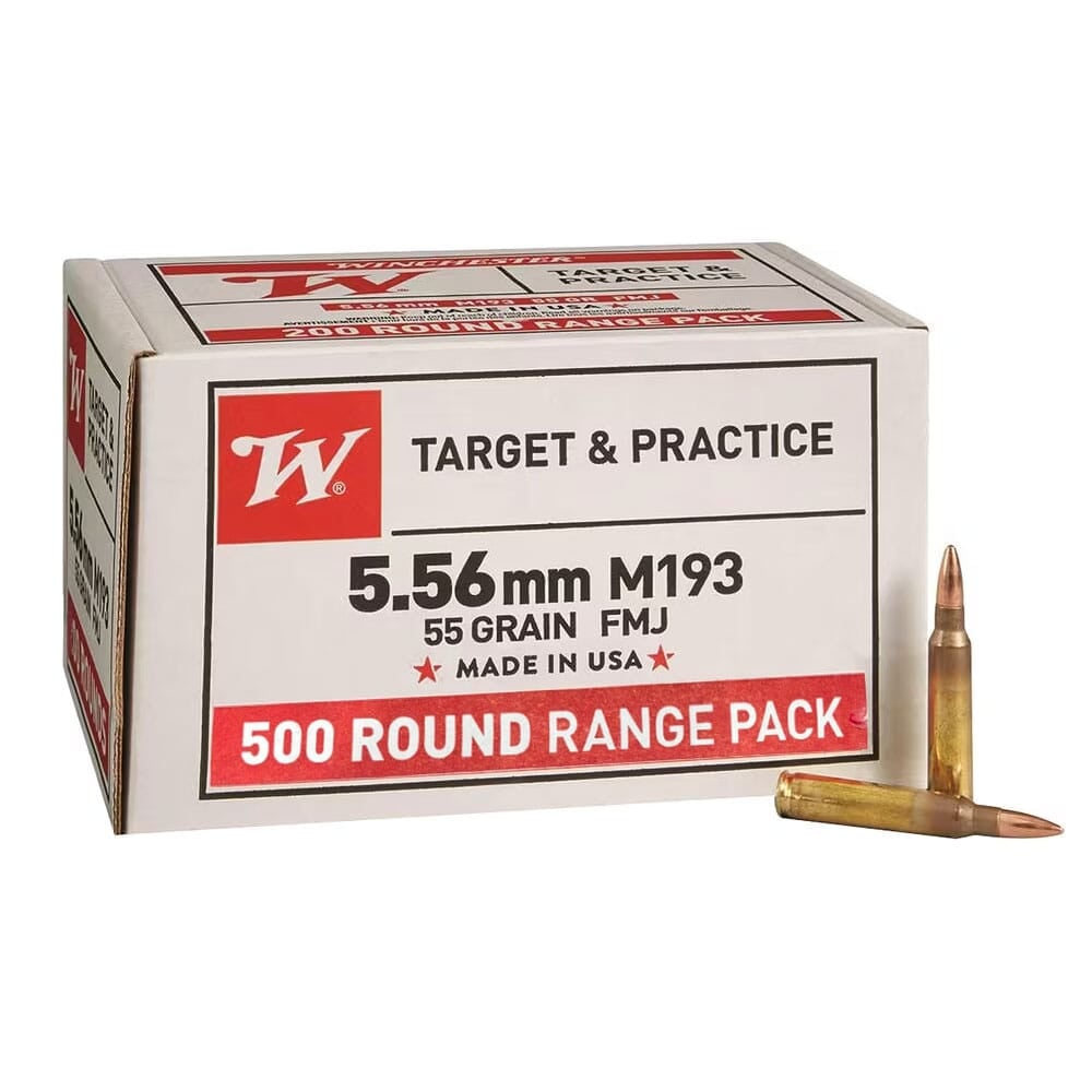 Winchester 5.56x45mm NATO M193 FMJ 55gr Box of 500 WM193500