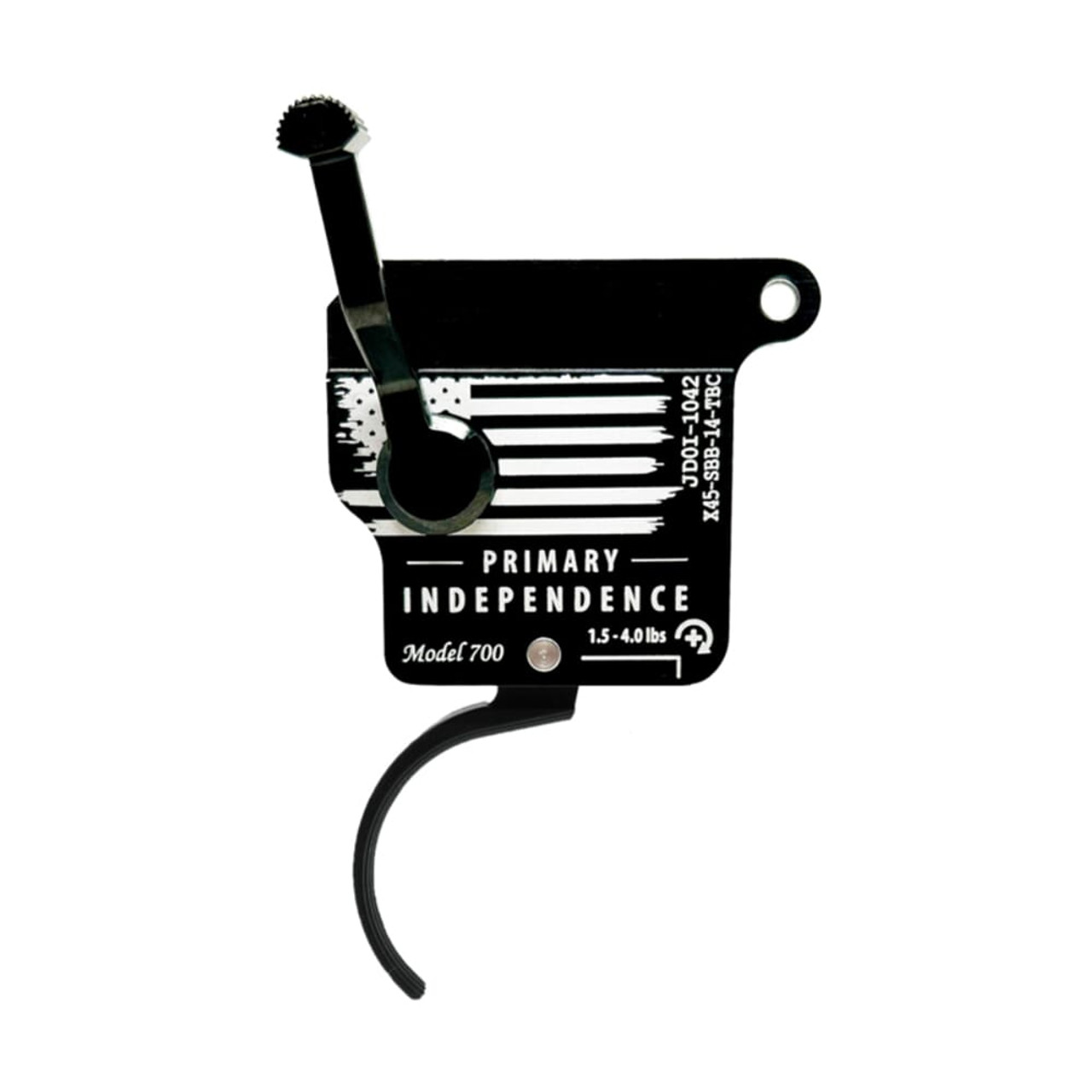 TriggerTech Special Edition Independence Day Rem 700 RH Primary Curved Housing 1.5-4lb Single Stage Trigger w/Bolt Release and White Laser Engraving X45-SBB-14-TBC