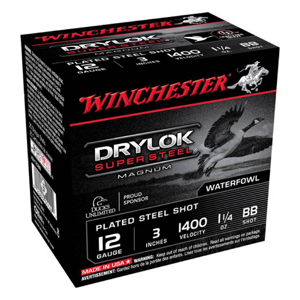 Winchester 12ga 3" BB Drylok Super Steel Magnum 1-1/4oz Shells Case of 250 XSV123BB