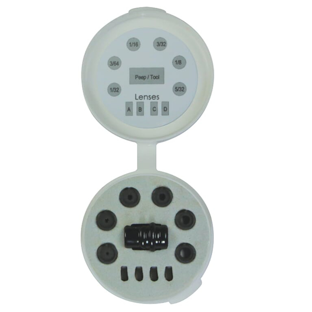 Hamskea Insight Short Draw Standard Peep Kit SD Housing, 6 Apertures/Tool, Case PEEP070