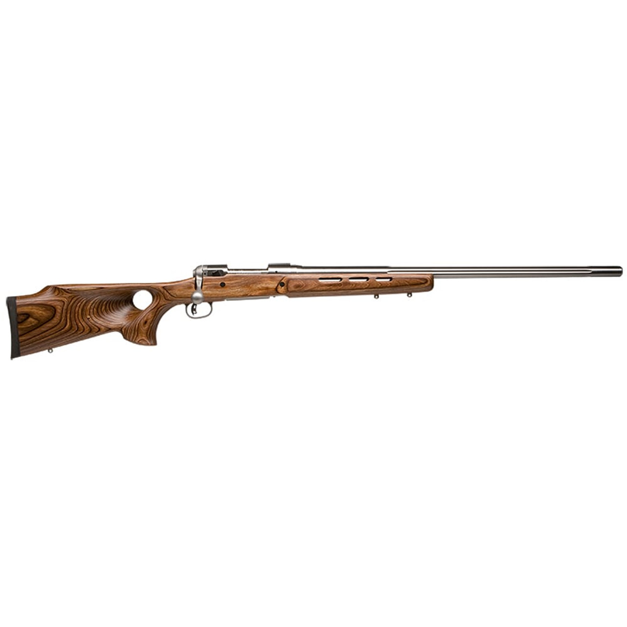 Savage Arms 12 BTCSS .223 Rem 26" 1:9" Bbl Brown Laminate/Stainless BA Rifle w/(1) 4rd Mag & Thumbhole Stock 18516