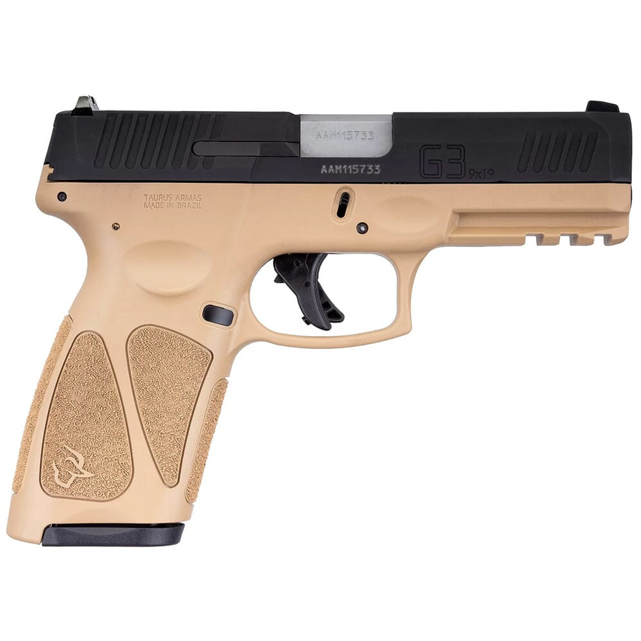 Taurus G3 9mm Tan/Bk 4" BL Pistol w/(1)15rd & (1)17rd Mag 1-G3B941T