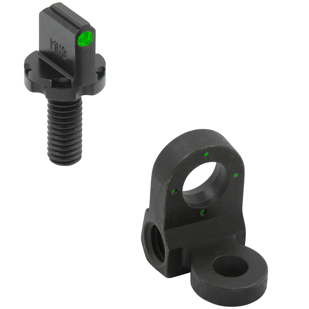 Meprolight Tru-Dot AR15/M16 A1/A2 Fixed Rectangle-Shaped Green Front/4-Dot Rear Self Illum Sight Post Set 1316193101