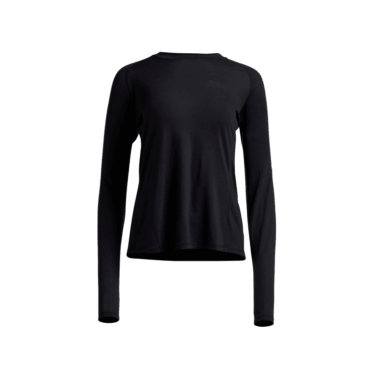 Sitka Gear Women's CORE Merino 120 Long Sleeve Crew Sitka Black Large 600169-BK-L