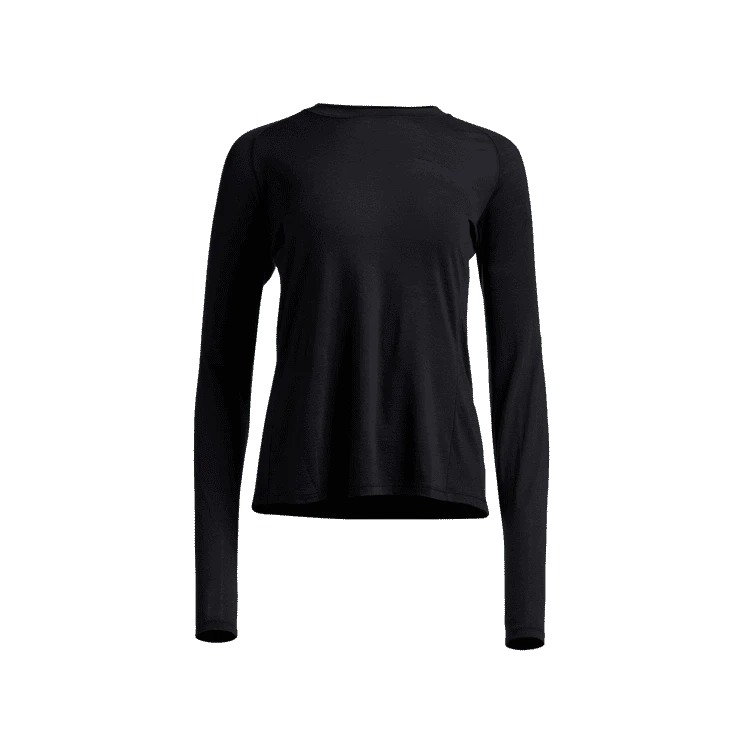 Sitka Gear Women's CORE Merino 120 Long Sleeve Crew Sitka Black Small 600169-BK-S