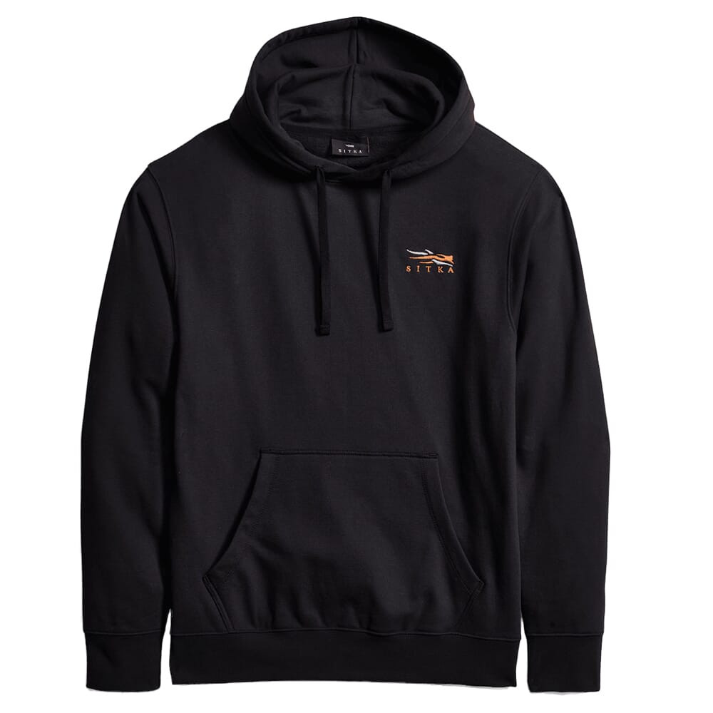 Sitka Gear Icon Classic Pullover Hoody Black Orange XX Large 600271-BKOR-XXL