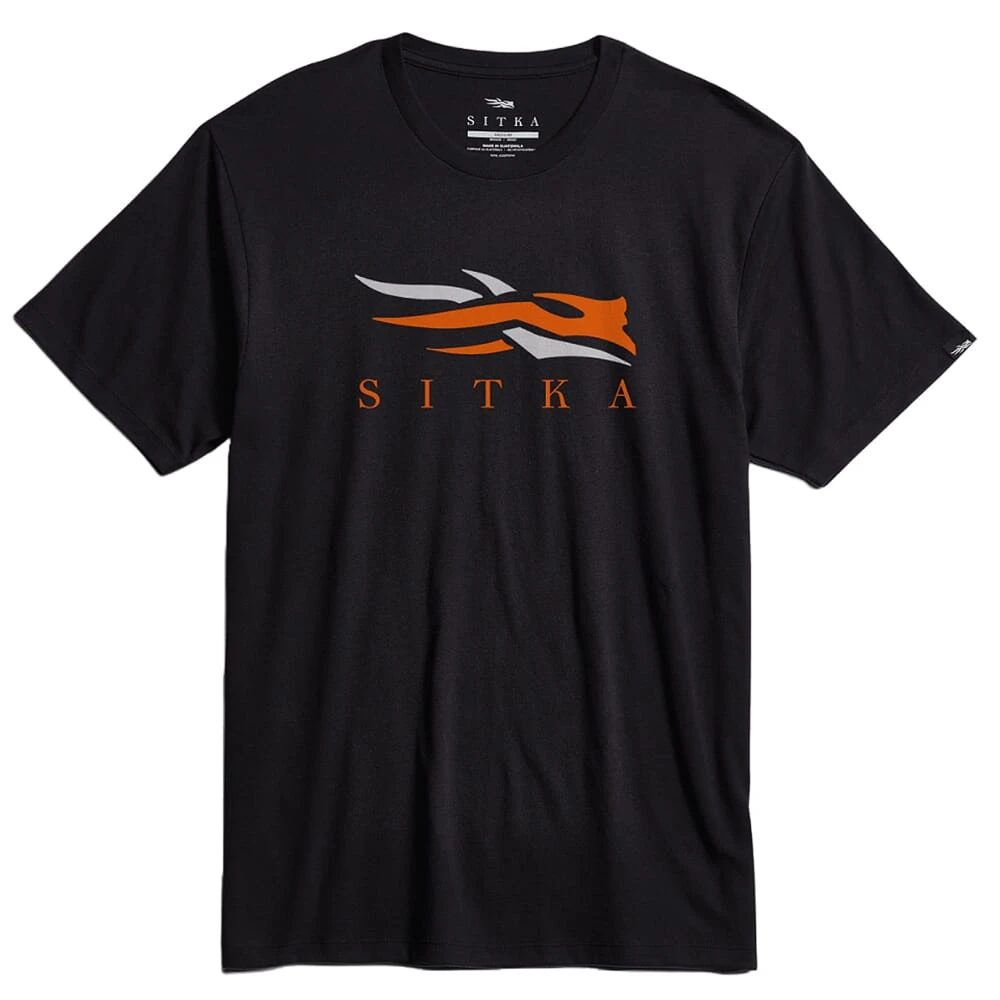 Sitka Gear Icon Tee Black Orange Large 600297-BKOR-L