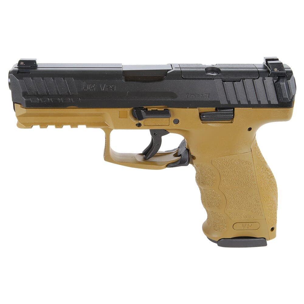 HK VP9 9mm 4.09" Bbl Optics Ready FDE Pistol w/(3) 10rd Mags & Night Sights 81000610