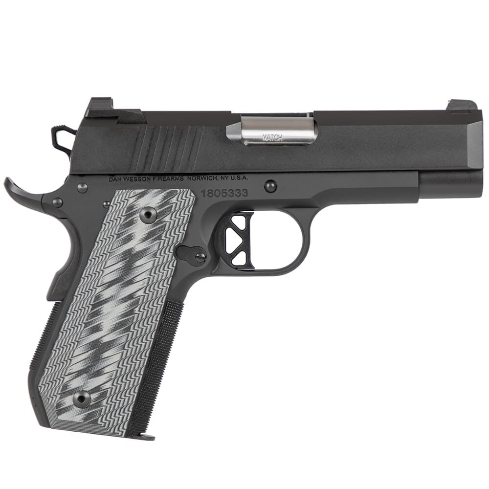 Dan Wesson ECP .45ACP Blk Alum Bobtail Frame w/Brass Bead Front/Serrated Rear Sight, G10 Grips, 4" Bull Bbl, 8rd Pistol 01883
