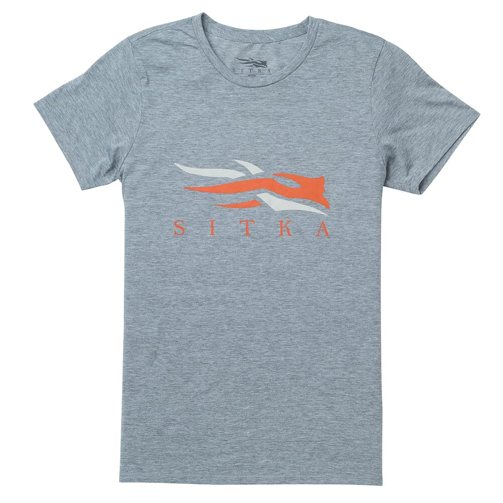 Sitka Womens Sitka Logo Tee SS Heather Grey Large 20105-HG-L