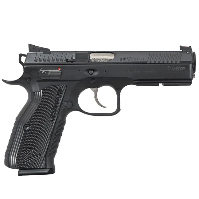 CZ-USA Custom ACCUShadow 2 9mm 17rd Blk Handgun w/Polycoat Frame, Nitride Slide, FO Front/Blk Serrated Hajo Rear, ACCUShadow Bushing 91763