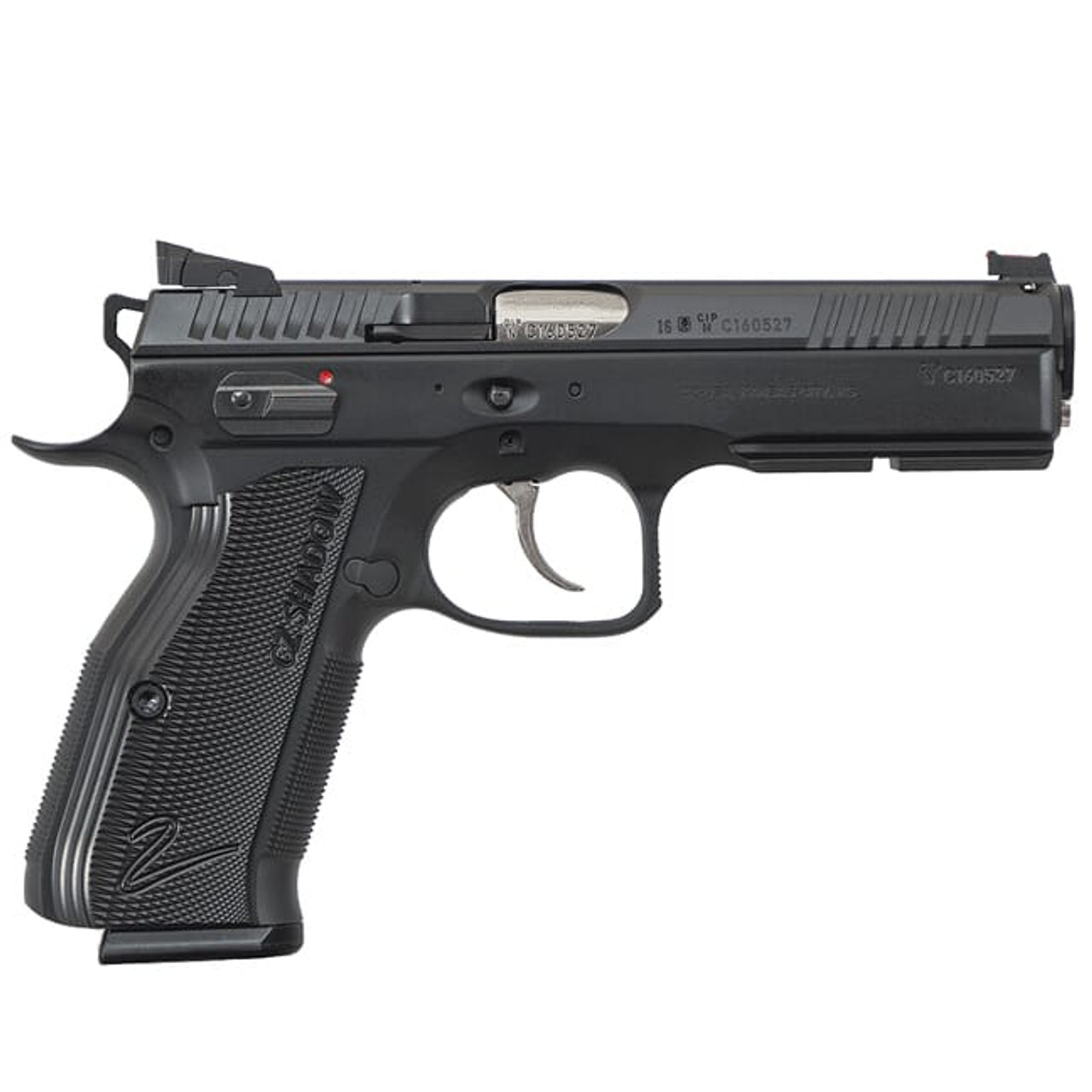 CZ-USA Custom ACCUShadow 2 9mm 17rd Blk Handgun w/Polycoat Frame, Nitride Slide, FO Front/Blk Serrated Hajo Rear, ACCUShadow Bushing 91763