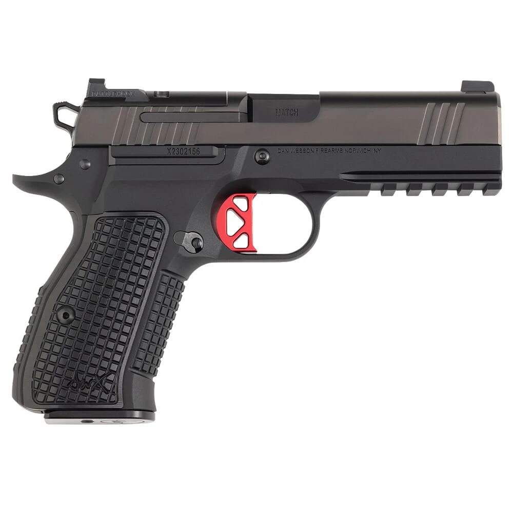 Dan Wesson DWX 9mm 4" Bbl 10rd Compact Optic Ready Pistol w/Tritium Front/Fixed Rear Sight, 1913 Pic Rail, Aggressive Grip Checkering 92113