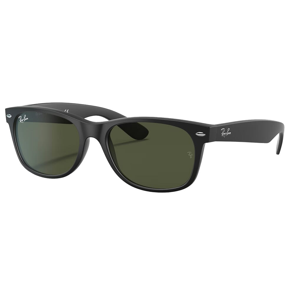 Ray-Ban New Wayfarer Matte Black Sunglasses w/G-15 Green Polarized