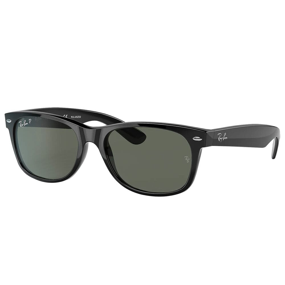 Ray-Ban New Wayfarer Matte Black Sunglasses w/G-15 Green Polarized