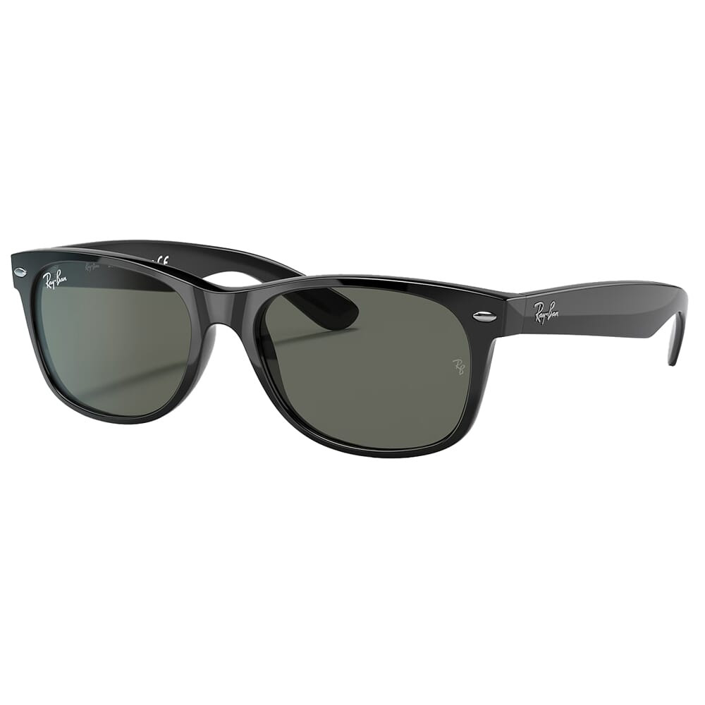 Ray-Ban New Wayfarer Matte Black Sunglasses w/G-15 Green Polarized
