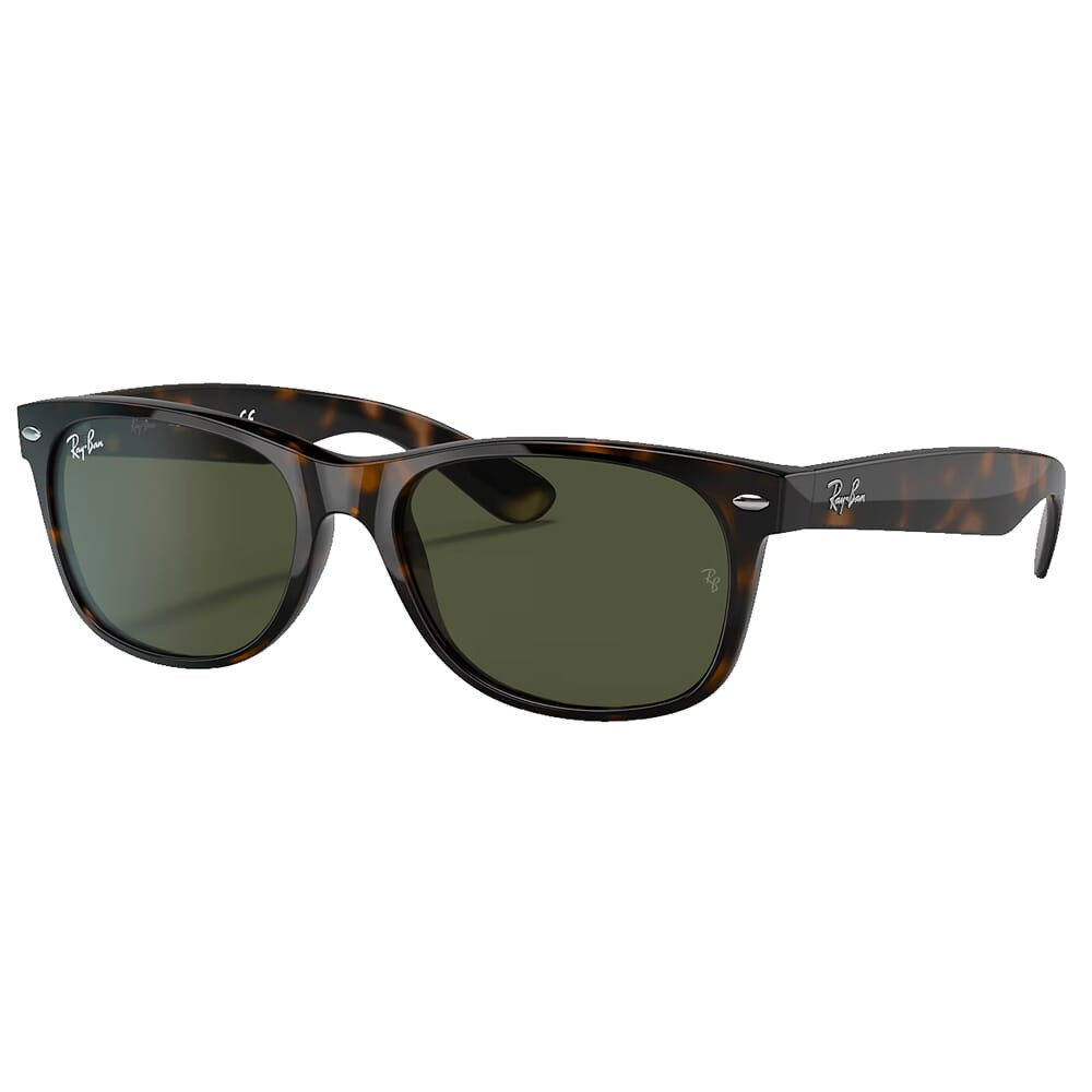 Ray-Ban New Wayfarer Matte Black Sunglasses w/G-15 Green Polarized
