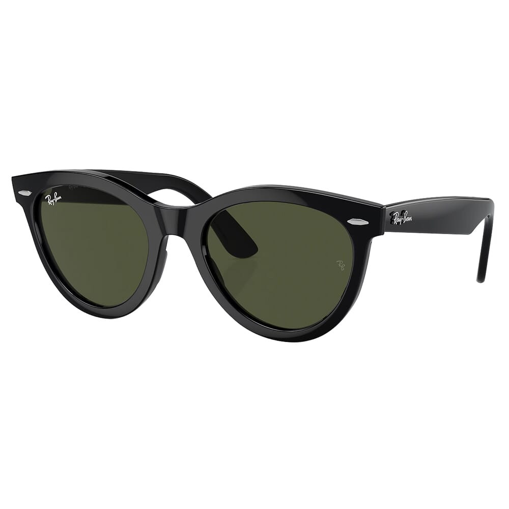 Ray-Ban Wayfarer Way Polished Black Sunglasses w/G-15 Green Lenses 0RB2241-901/31-51