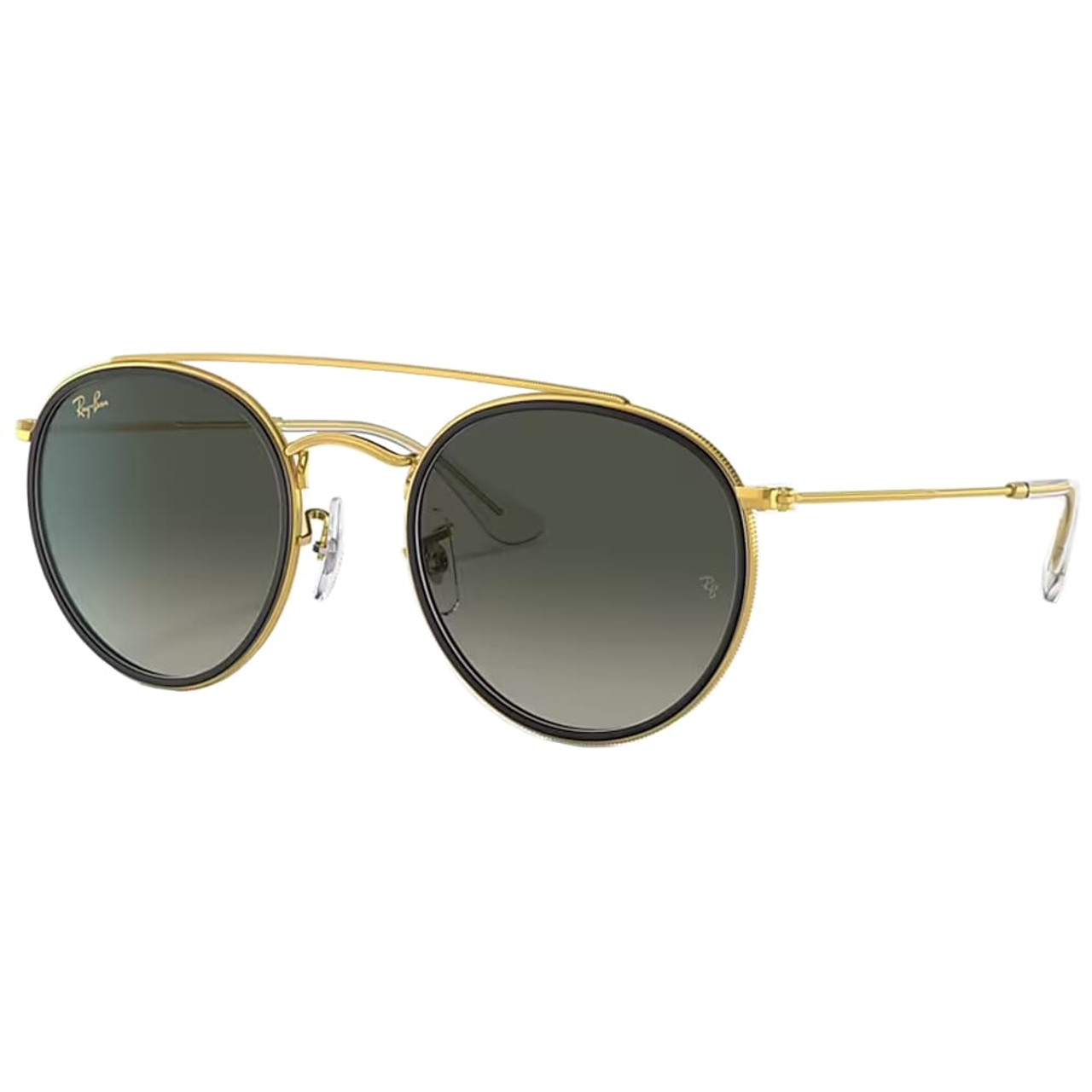 Ray-Ban Round Double Bridge Polished Legend Gold Sunglasses w/Grey Gradient Lenses 0RB3647N-923871-51