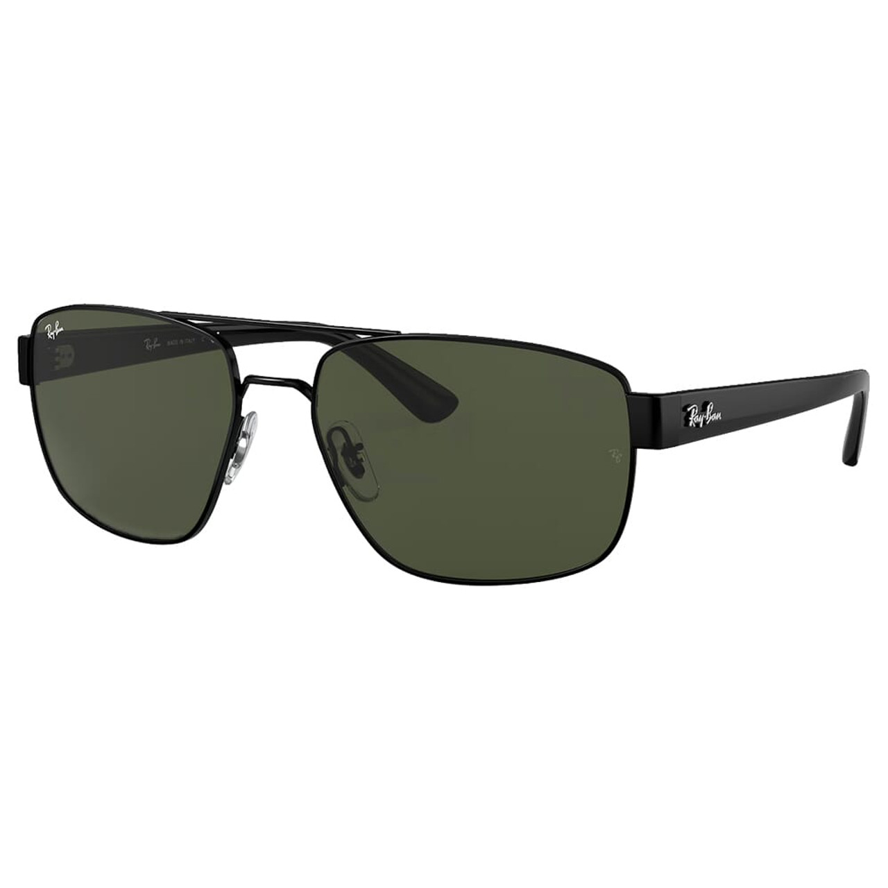 Ray-Ban 0RB3663 Polished Black Sunglasses w/G-15 Green Lenses 0RB3663-002/31-60