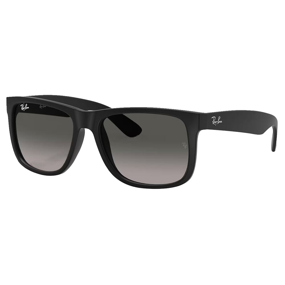 Ray-Ban Justin Polished Black Sunglasses w/G-15 Green Lenses